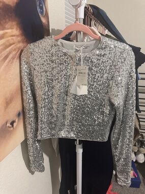 NWT Good American Sequin Cardigan Sz S